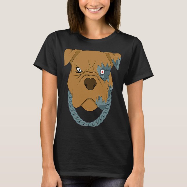 coola cyborg hund android hund robot hund söt t shirt (Framsida)