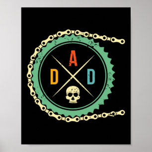 Coola cykel skallig pappa mountainbike MTB cykling Poster