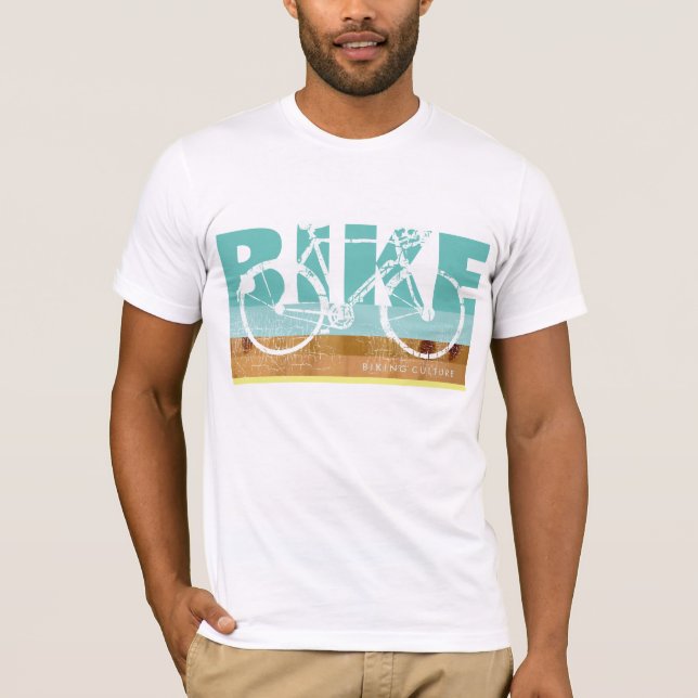 coola-Cyle-T-frimärke.. biking inspirerad T-shirt (Framsida)