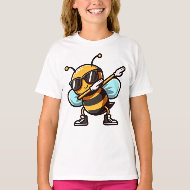 Coola Dabbing Bee Kawaii T Shirt (Framsida)