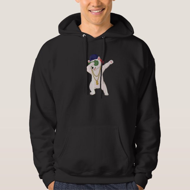 Coola Dabbing Dancing Polar Bear Bära Sunglasses H Hoodie (Framsida)