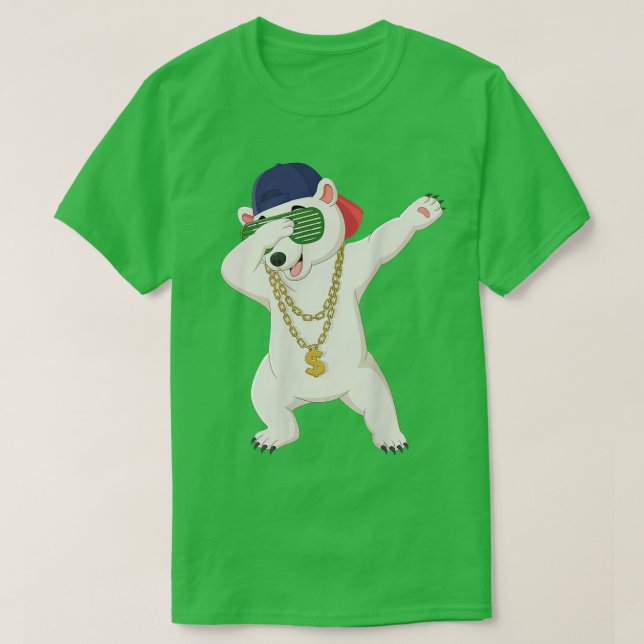 Coola Dabbing Dancing Polar Bear Bära Sunglasses H T Shirt (Design framsida)