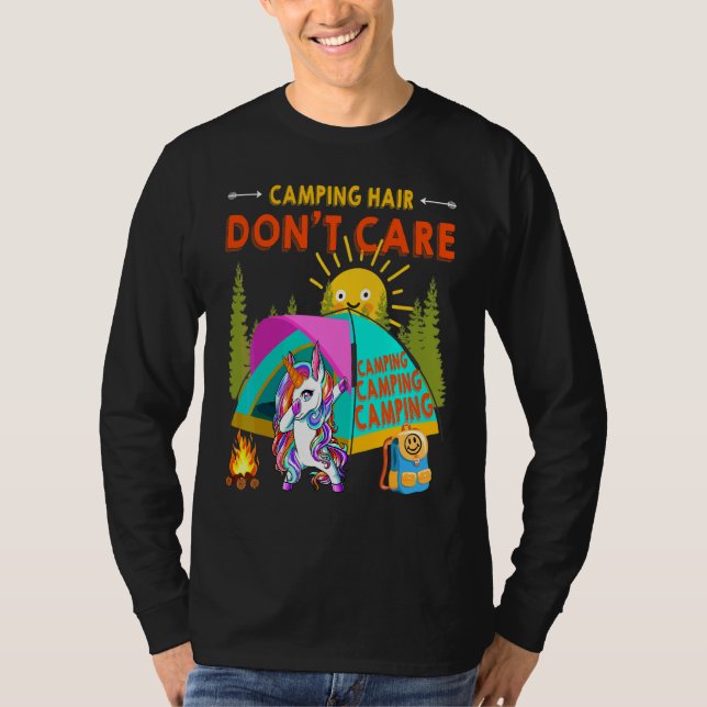Coola Dabbing Enhörnings Camping Håret Spelar Inge T Shirt (Framsida)