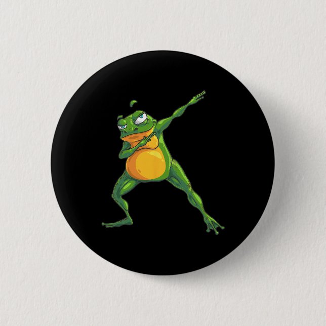 Coola Dabbing Frog Funny Hip-skutt Tadpole Dancing Knapp (Framsida)