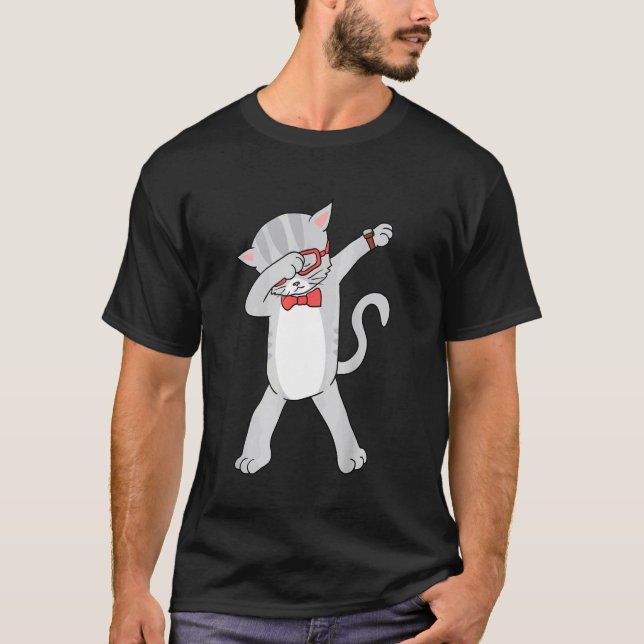 Coola Dabbing Katt, Roliga Stil Katter T Shirt (Framsida)