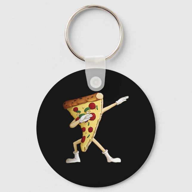 Coola Dabbing Pizza Funny Italy Paj Hip-skutt Danc Nyckelring (Framsida)