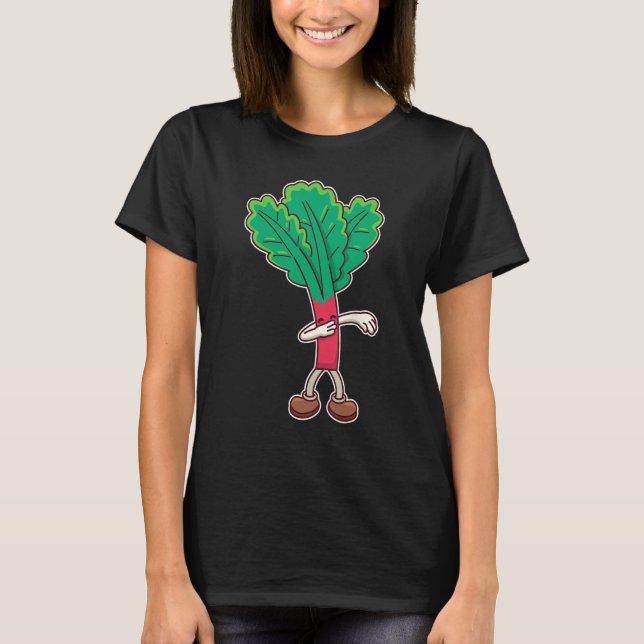 Coola Dabbing Rhubarb Vegetable T Shirt (Framsida)