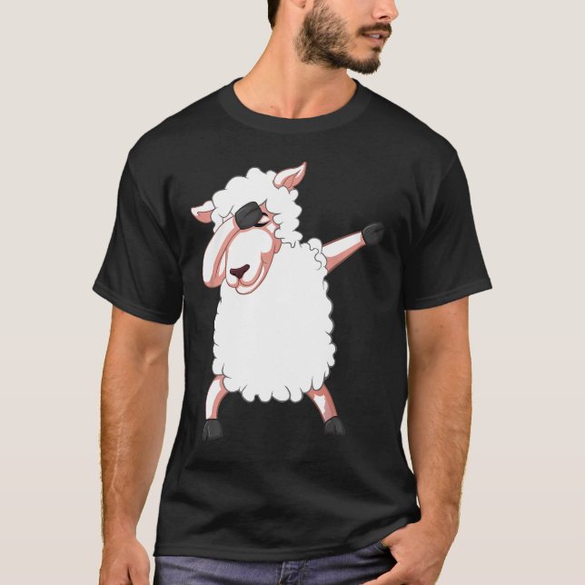 Coola Dabbing Sheep Funny Farmer Lamb Animal Danci T Shirt (Framsida)