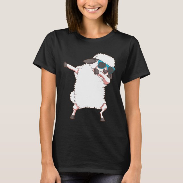 Coola Dabbing Sheep Funny Farmer Lamb Animal Danci T Shirt (Framsida)