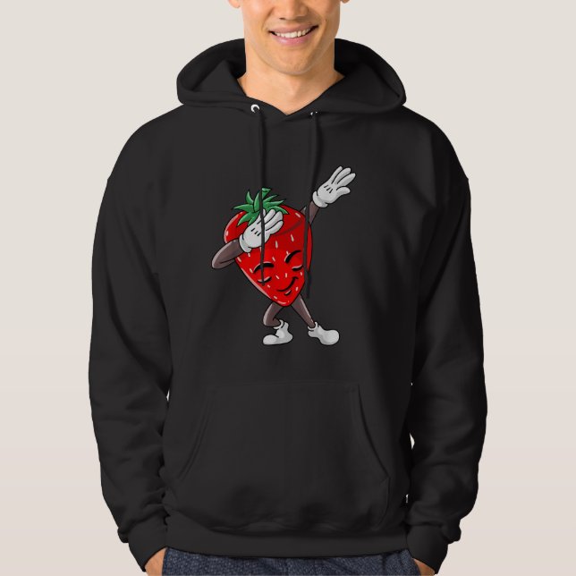 Coola Dabbing Strawberry Funny Kärlek Dancer Sweet Hoodie (Framsida)