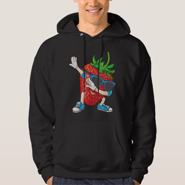 Coola Dabbing Strawberry Funny Kärlek Dancer Sweet Hoodie (Framsida)
