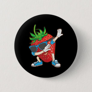 Coola Dabbing Strawberry Funny Kärlek Dancer Sweet Knapp