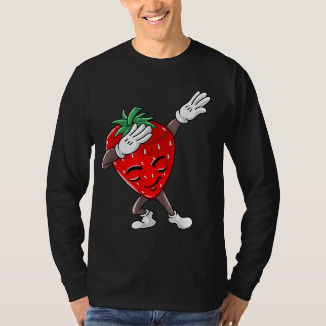Coola Dabbing Strawberry Funny Kärlek Dancer Sweet T Shirt (Framsida)