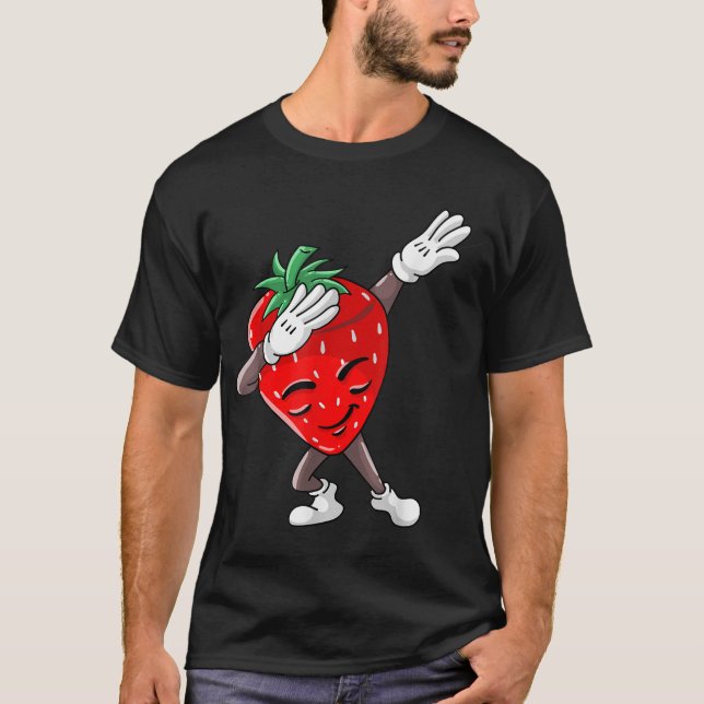 Coola Dabbing Strawberry Funny Kärlek Dancer Sweet T Shirt (Framsida)