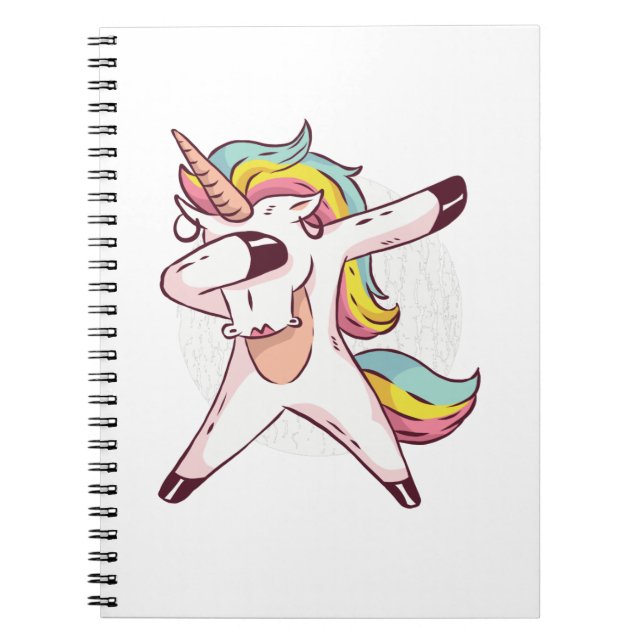 Coola Dabbing Unicorn Rainbow Trendig Dance Moves Anteckningsbok (Framsidan)