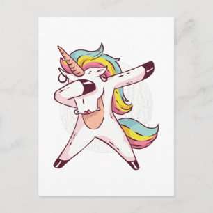 Coola Dabbing Unicorn Rainbow Trendig Dance Moves Vykort