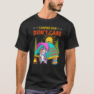 Coola Dabbing Unicorn's Camping Hair bryr sig inte T Shirt