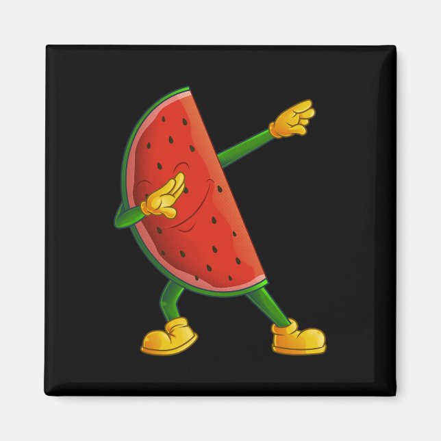 Coola Dabbing Watermelon Funny Fruit Dancing Athle Magnet (Framsidan)