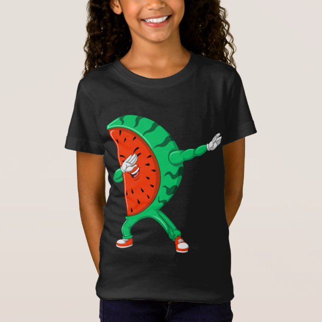 Coola Dabbing Watermelon Funny Fruit Dancing Athle T Shirt (Framsida)