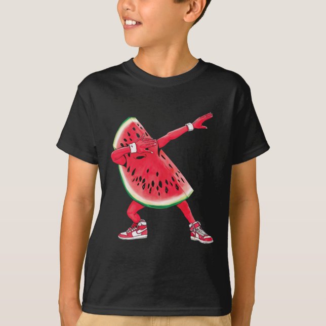 Coola Dabbing Watermelon Funny Fruit Dancing Athle T Shirt (Framsida)