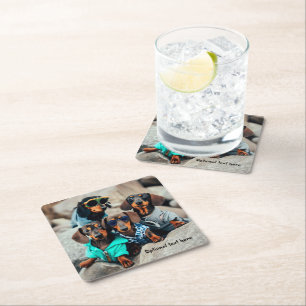 Coola Dachshund Gang Drink Coasters Underlägg Papper Kvadrat