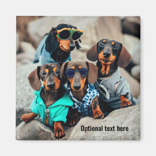 Coola Dachshund Gang Wearing Sunglasses Magnet