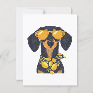 Coola Dachshund Hund Sunglasses Lemons Vykort