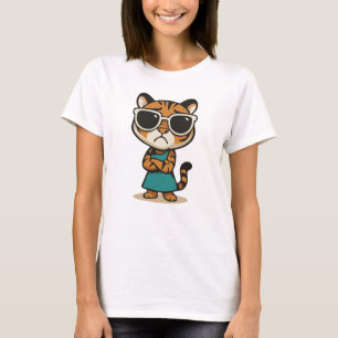 Coola Dam Tiger med Shades T-Shirt