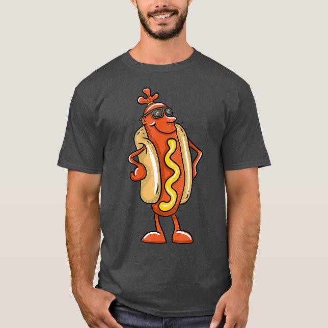 Coola Dancing Hett Hund Gift Funny Hotdog Gifts T Shirt (Framsida)