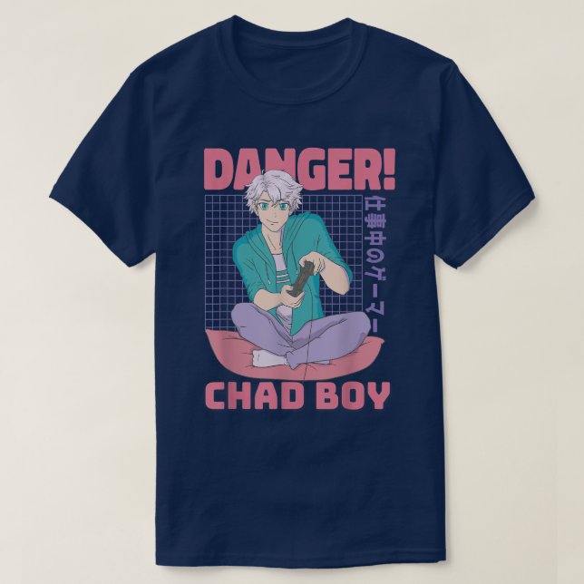 Coola Danger Anime Boy,Legendary Chad Gamer Boy Te T Shirt (Design framsida)