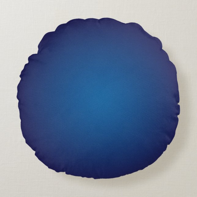 Coola Deep Blue Grainy Vignette Rund Kudde (Framsidan)