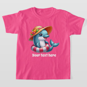 Coola Delphin add text bassäng-tjejer T Shirt