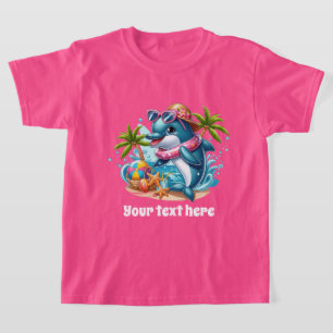 Coola Delphin add text bassäng-tjejer T Shirt