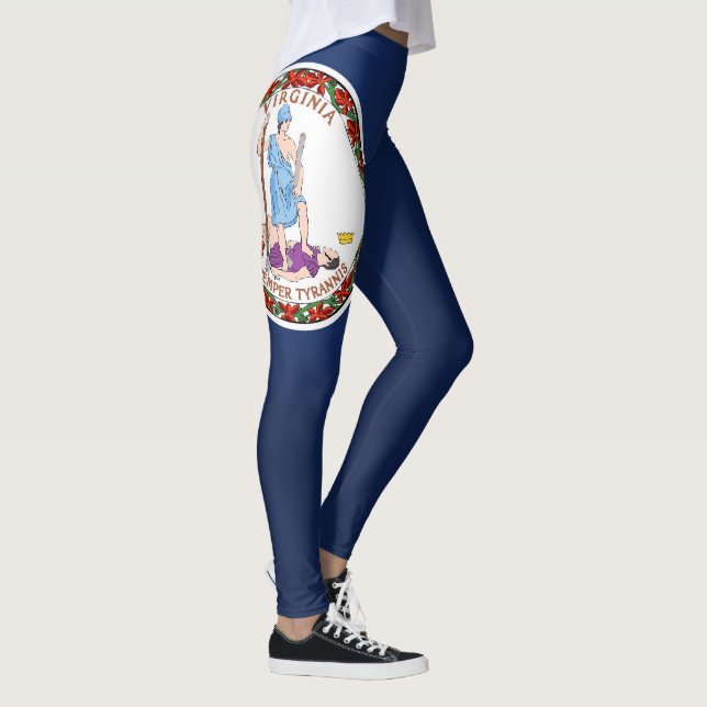 Coola delstaten Virginia Flagga Mode Leggings (Höger)
