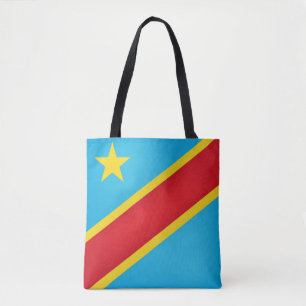 Coola Demokratiska republiken Kongo Flagga Mode Tygkasse