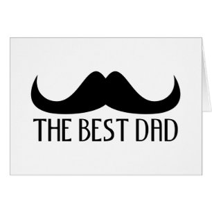Coola Den bästa Pappa Black Mustache Fars dag gre Hälsningskort