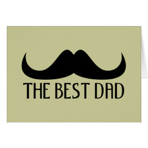 Coola Den bästa Pappa Black Mustache Fars dag Hälsningskort