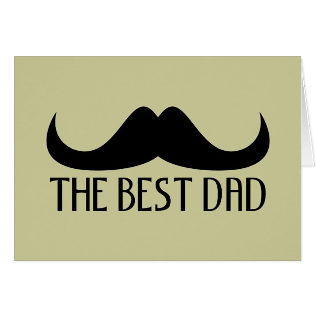 Coola Den bästa Pappa Black Mustache Fars dag Hälsningskort (Framsidan Horizontal)