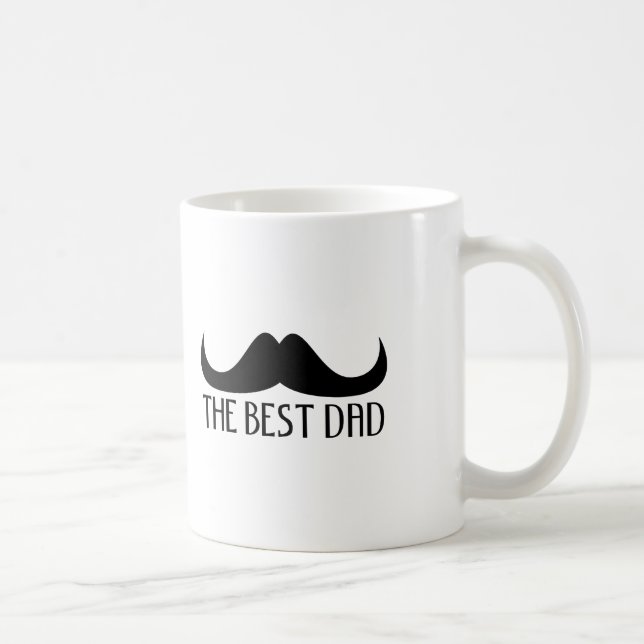 Coola Den bästa Pappa Black Mustache Fars dag Kaffemugg (Höger)