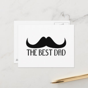 Coola Den bästa Pappa Black Mustache Fars dag Vykort