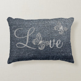 Coola Denim-utseende Prydnadskudde