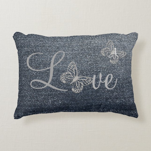 Coola Denim-utseende Prydnadskudde (Framsidan)