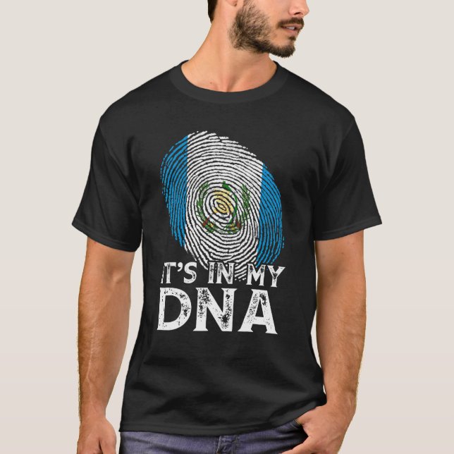 Coola Det är i min Dna Guatemala-Flagga Fingerprin T Shirt (Framsida)