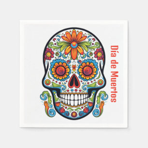 Coola Dia de Muertos doodle stil Calavera skalle Pappersservett