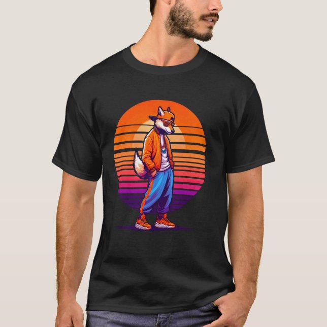 Coola Dingo Modern Urban Stil Sunset Retro Art T Shirt (Framsida)