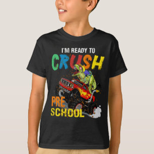 Coola Dinosaur jag är redo att krossa förskolan T Shirt