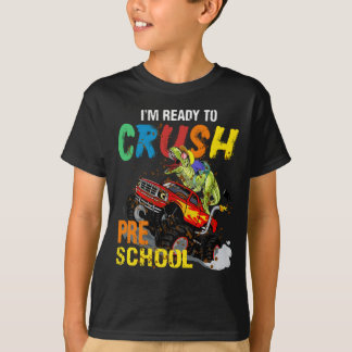 Coola Dinosaur jag är redo att krossa förskolan T Shirt