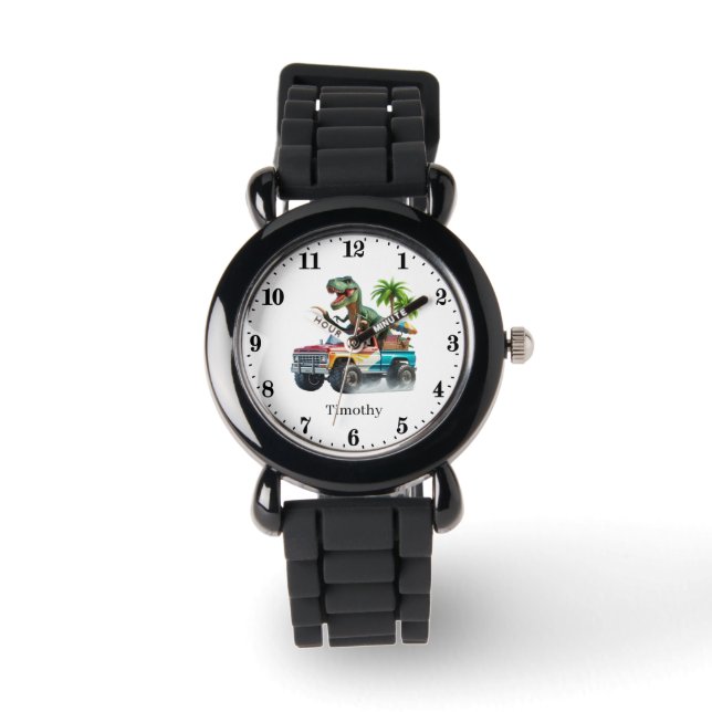 Coola Dinosaur Lastbil add namn Armbandsur (Framsida)