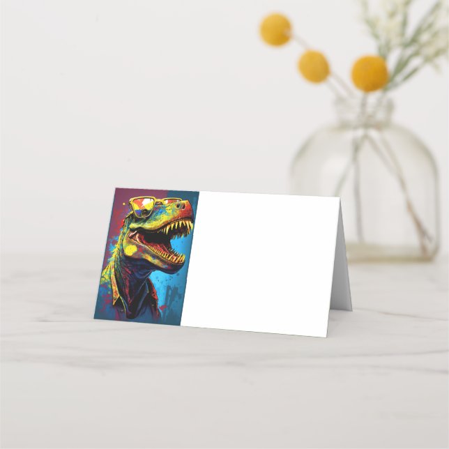 Coola Dinosaur-mappat platskort Placeringskort (Framsida)
