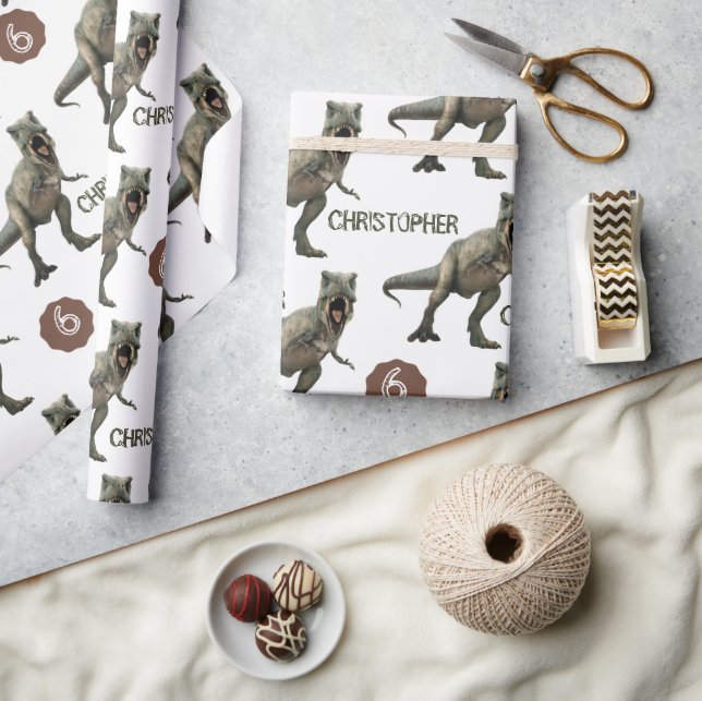 Coola Dinosaur Party Barns födelsedag Trex Presentpapper (Hantverk)